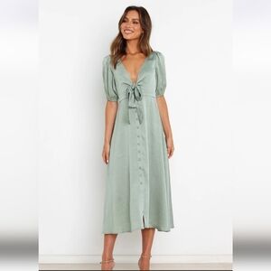 Petal & Pup Sage Green Midi Dress